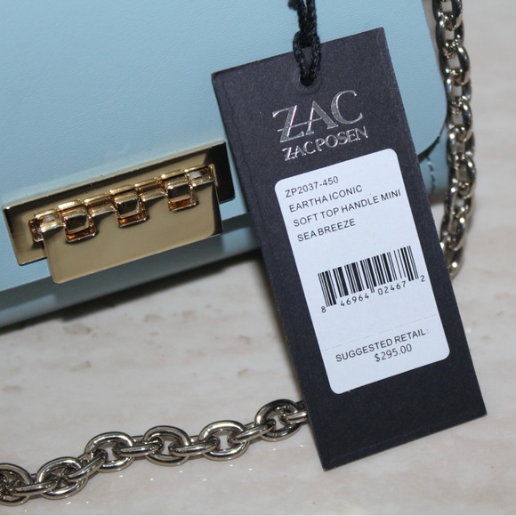 ZAC Zac Posen Blue Eartha Iconic Top Handle Mini Crossbody Bag - Picture 5 of 16